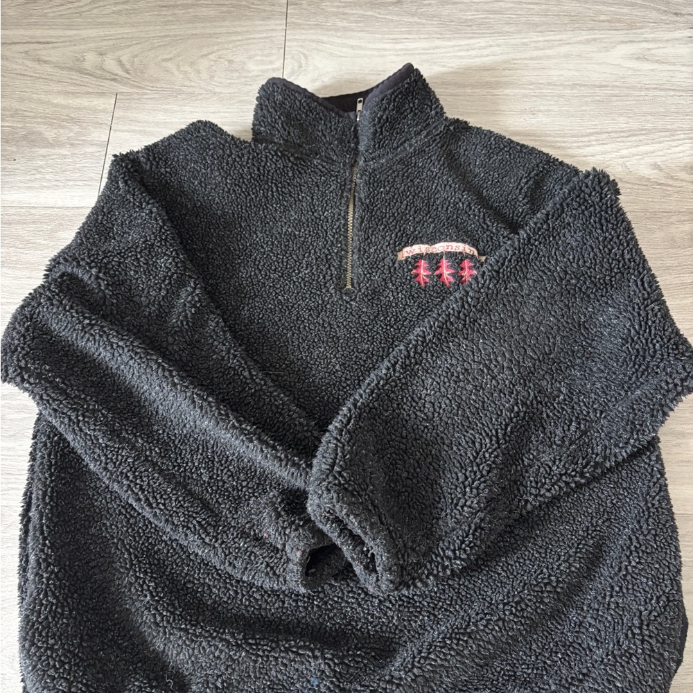 Cozy Black Sherpa Pullover